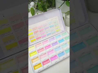MacaronMuse – 24-Color Opaque Semi-Solid Watercolor Paint Set