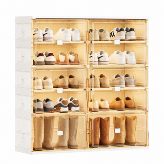 ClearStack – Foldable Shoe Organizer with Magnetic Doors