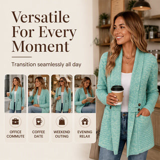 ✨KnitGrace – Women’s Double-Breasted Knit Cardigan 🤍