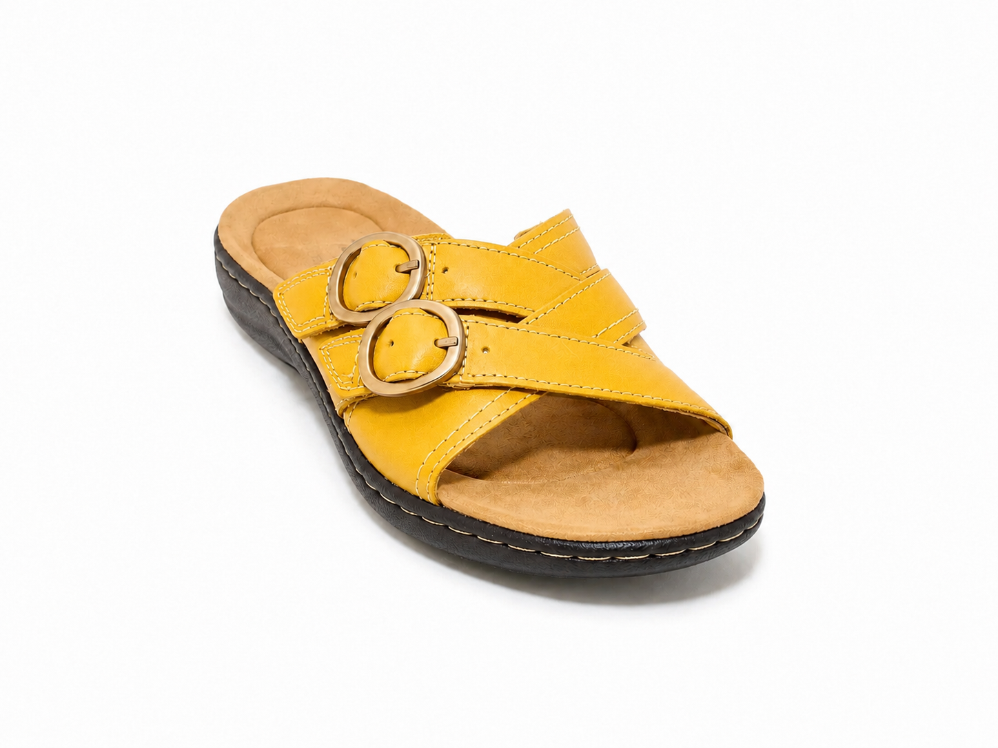 SoftStride – Women’s Leather Slide Sandals for All-Day Comfort