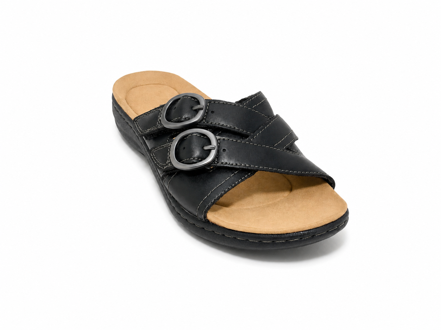 SoftStride – Women’s Leather Slide Sandals for All-Day Comfort