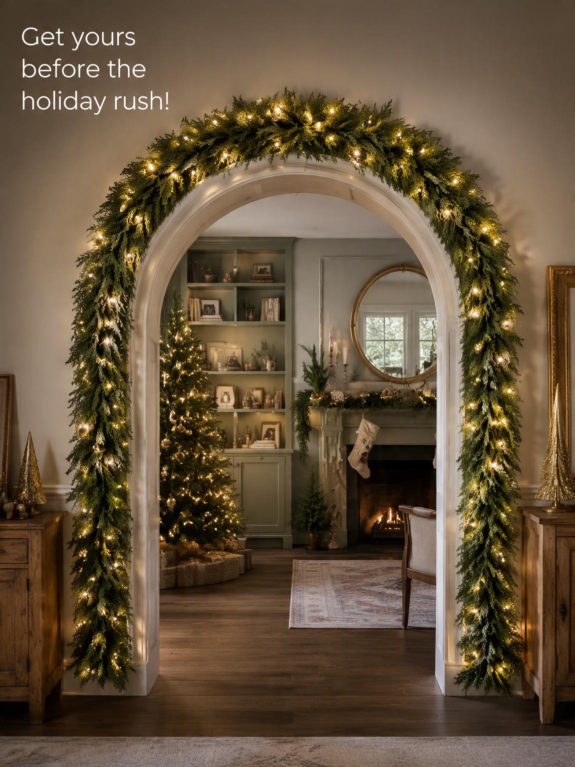 CedarGlow – Pre-Lit Cedar Garland for Every Season