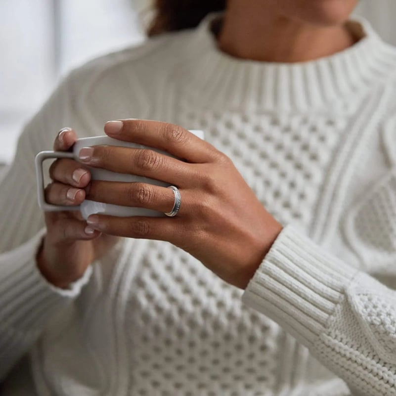 SpinCalm Ring – Rotating Crystal Ring for Anxiety Relief, Vows & Luck, Waterproof & Fade-Resistant