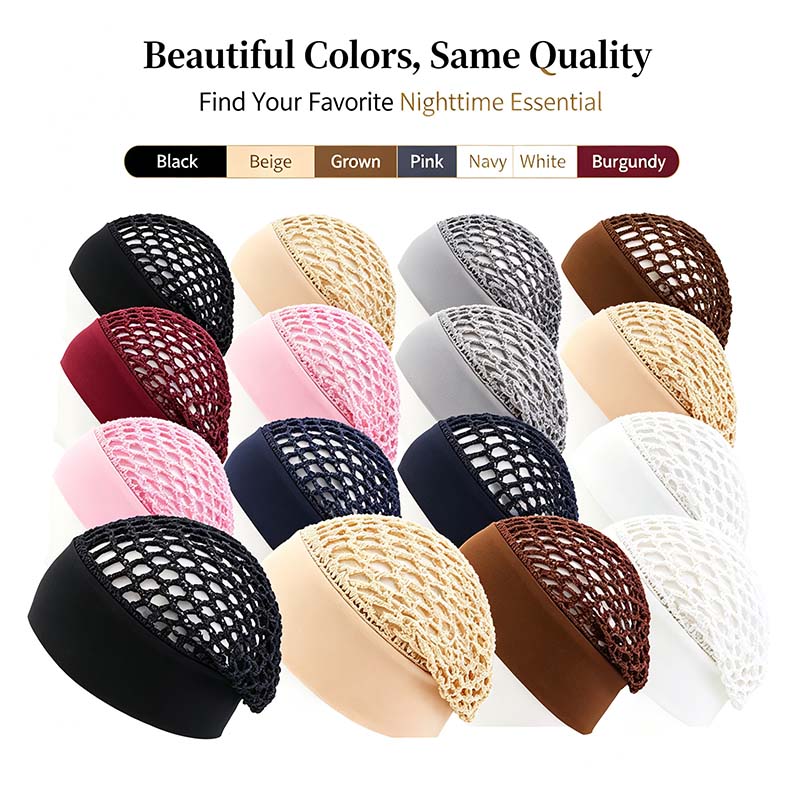 SnoozeCrown – 3-Piece Stretchy Wide-Edge Sleep Bonnet Set for Nighttime Hair Care & Beauty💤