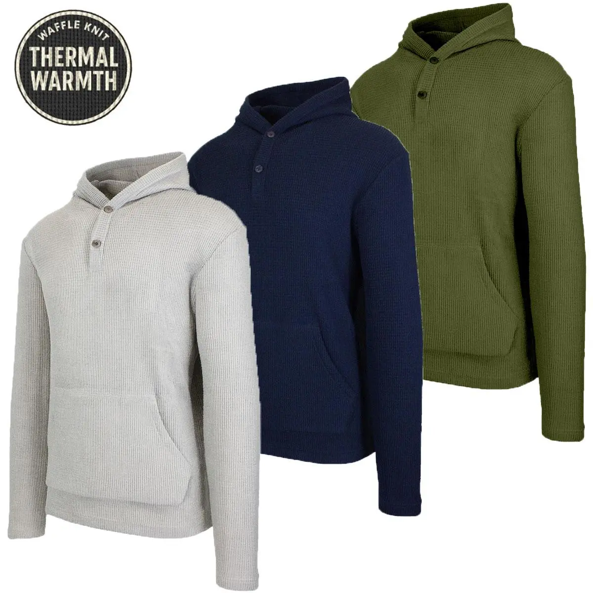 WaffleEase – Men’s Waffle-Knit Pullover Hoodie