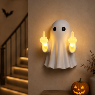 Ghost night light with both middle fingers glowing