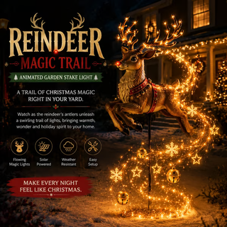 SleighGlow – 🔥🎅✨ Santa's Flying Sleigh Gift Cascade Solar Christmas Garden Light