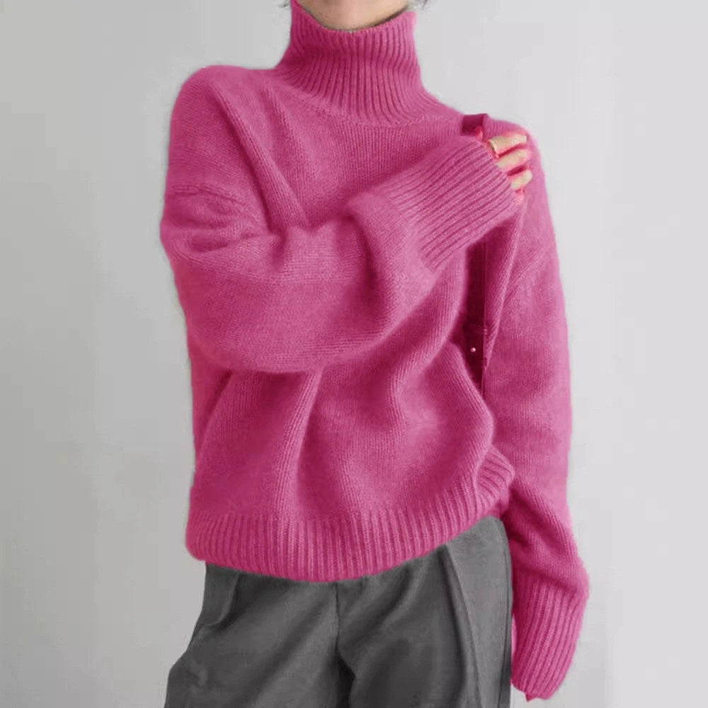 CommuteCozy – Women's Cashmere Turtleneck Sweater