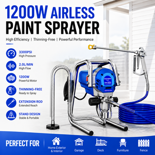 CoatSwift – 1200W 3300PSI Airless Paint Sprayer with Extension Rod and Stand