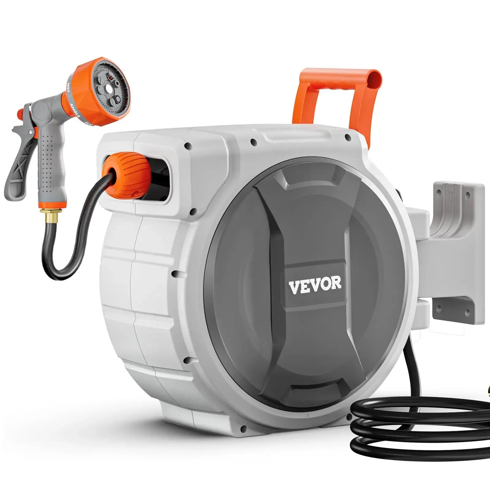 ReelReach – Retractable Wall-Mounted Garden Hose Reel with 9-Pattern Nozzle