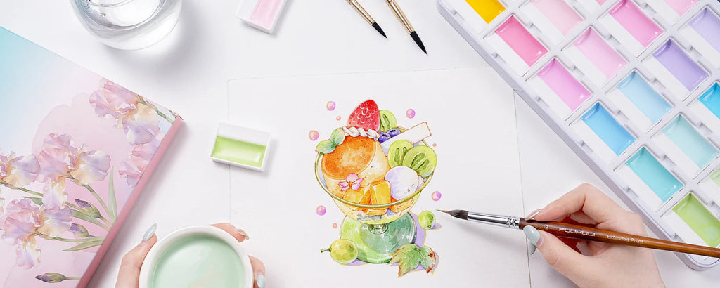 MacaronMuse – 24-Color Opaque Semi-Solid Watercolor Paint Set