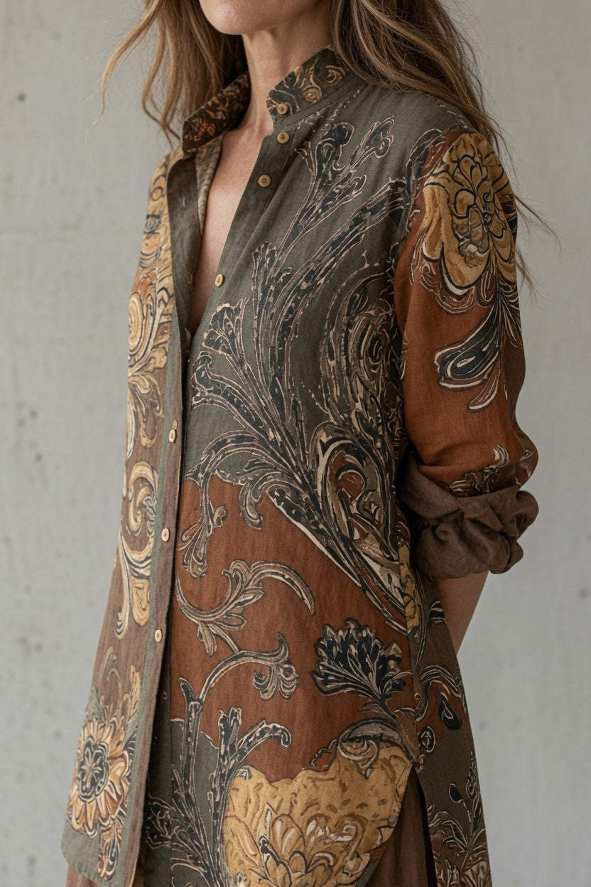 NatalieDrape – Women's Vintage Paisley Shirt and Trouser Set