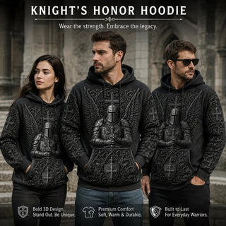 TemplarSpirit – Men’s Vintage Knights Templar Faith-Print Hoodie