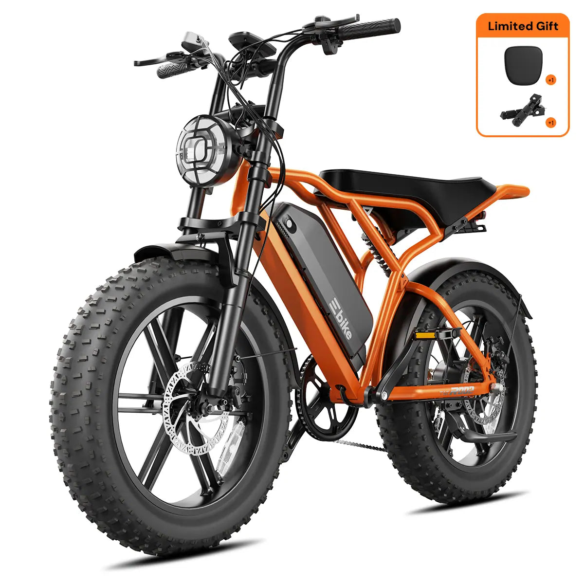 TrailThunder – 1500W Full-Suspension Moped-Style Electric Bike with 20" Fat Tires