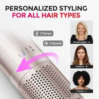 AirBeam Champagne – TYMO 3-in-1 Hot Air Dryer Brush for One-Step Drying & Styling