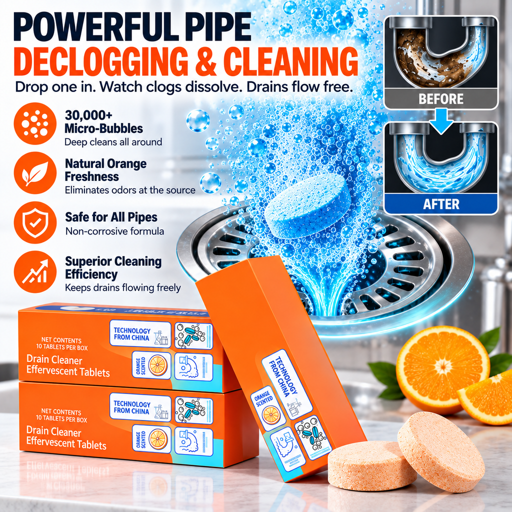 DrainFizz – Powerful Pipe Declogging & Cleaning Tablets