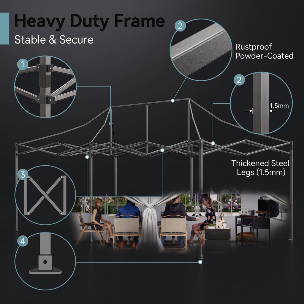 ShadeHaven – Heavy-Duty Pop-Up Canopy Tent with Removable Sidewalls