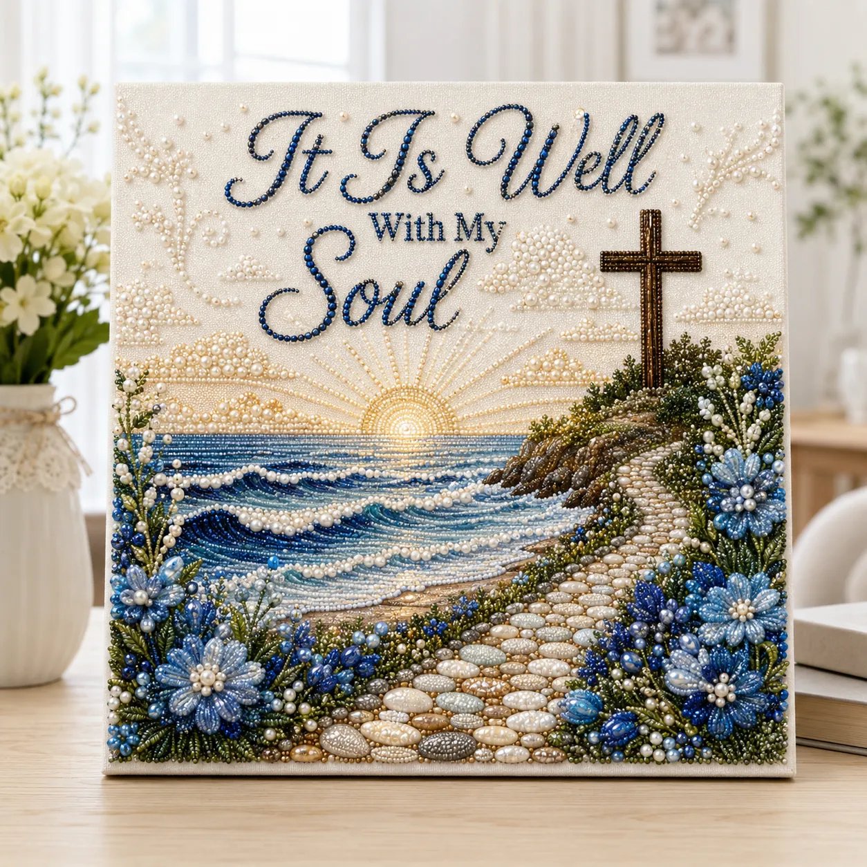 HymnPearl – ⏳ ✝️ Beginner-Friendly Sacred Hymn Pearl Art Kit | Christian Hymn Artwork with Scratch-Resistant, Non-Fading Pearl Beads, DIY Faith-Inspired Decor 🙏✨