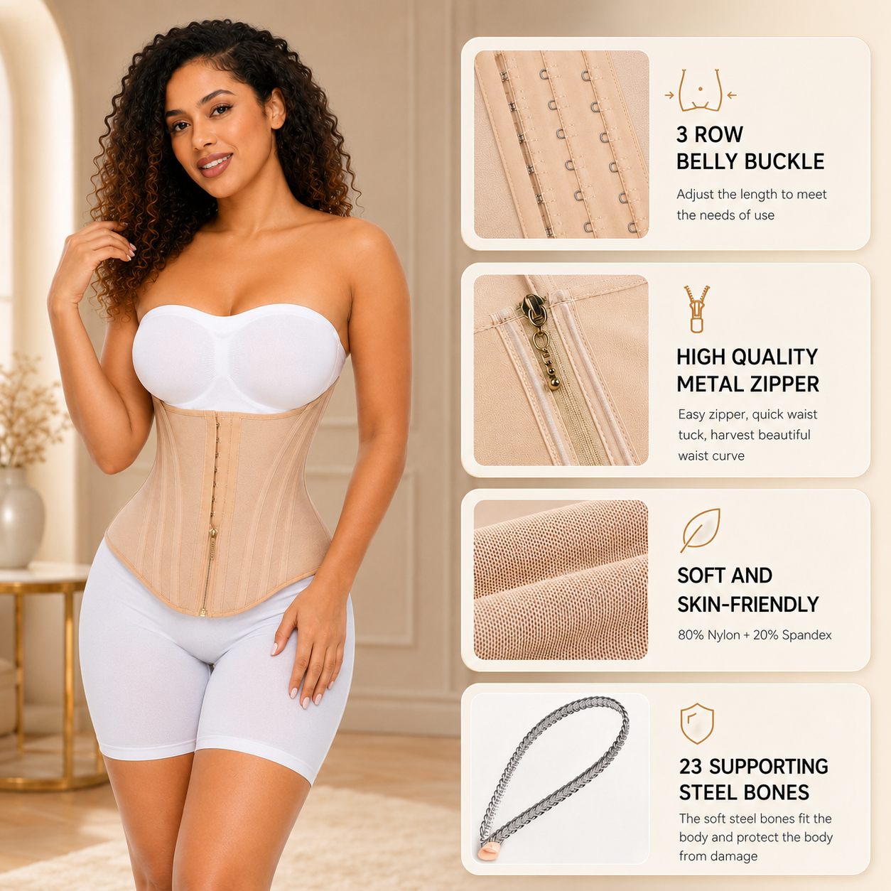 CinchSculpt – 🔥 Women's Steel-Boned Waist Trainer Shapewear for Workout & Daily Wear