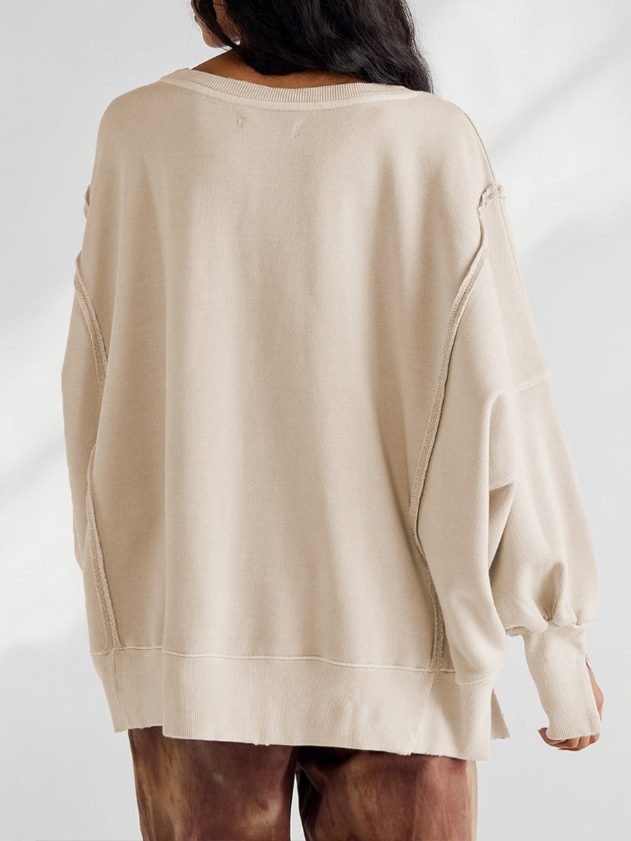 SeamEase – 🤲 ⏰ Oversized Cotton Crew-Neck Sweatshirt