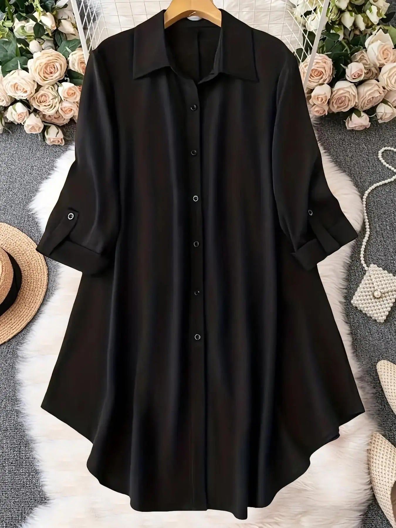ClassicContour – Plus-Size Long-Sleeve Button-Up Blouse