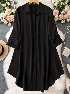 ClassicContour – Plus-Size Long-Sleeve Button-Up Blouse