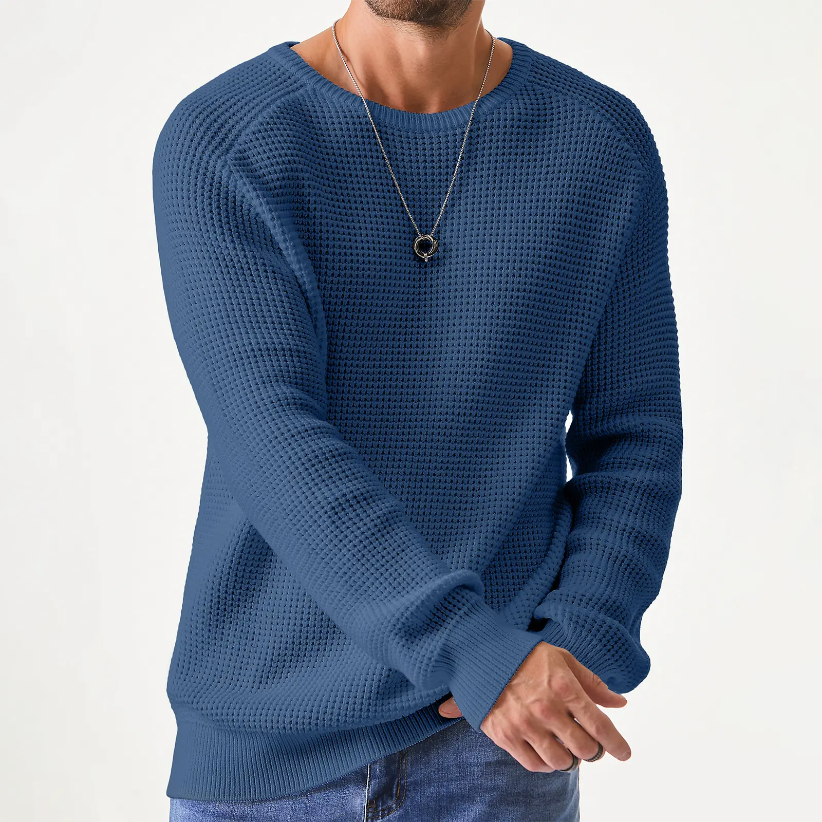 WaffleEase – Men’s Classic Crewneck Sweater