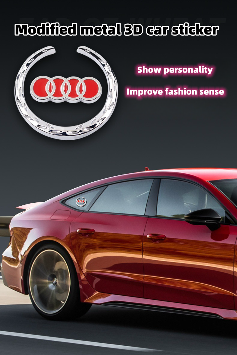 LaurelBadge – 3D Metal Window Emblem Sticker with Chrome Wreath