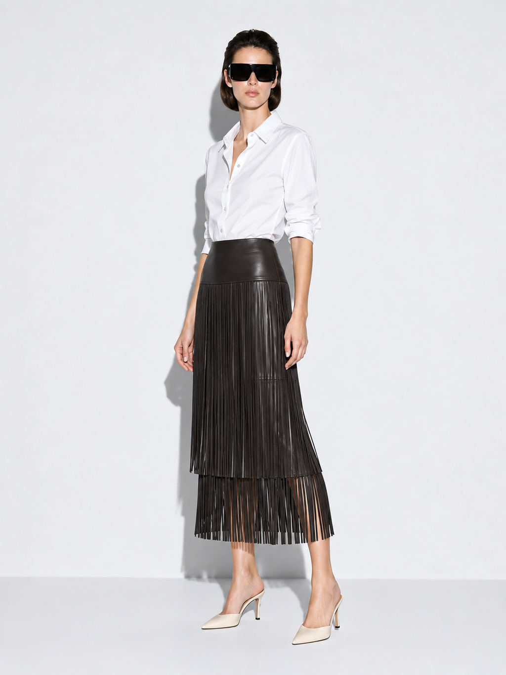 FringeMotion – Davina Tiered Fringe Skirt