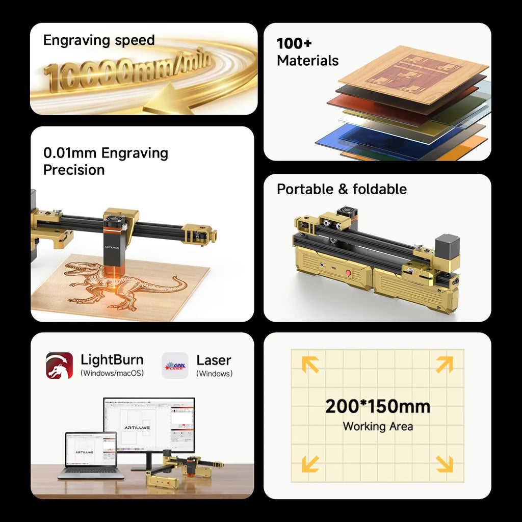 FoldBeam – 💥💥 Portable Wi-Fi Laser Engraver with App Control & Precision Engraving