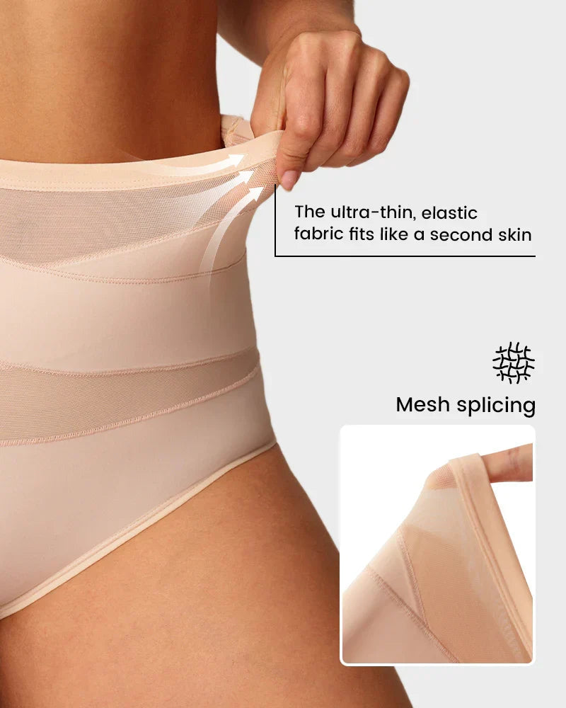 CrossSculpt Briefs – High-Waist Cross Tummy Control Panties, Plus-Size Multi-Pack