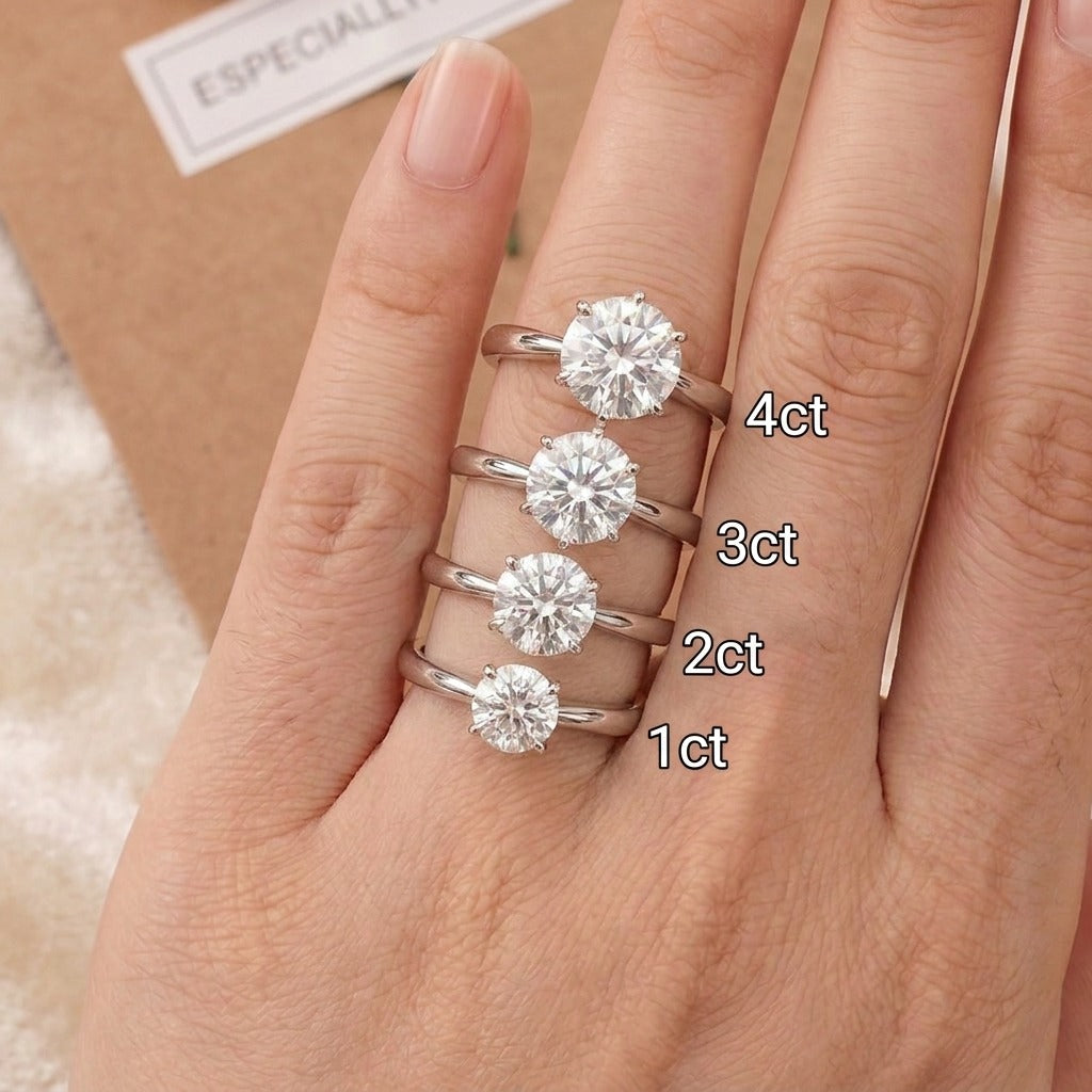 EverBrill – Six-Prong Moissanite Solitaire Ring