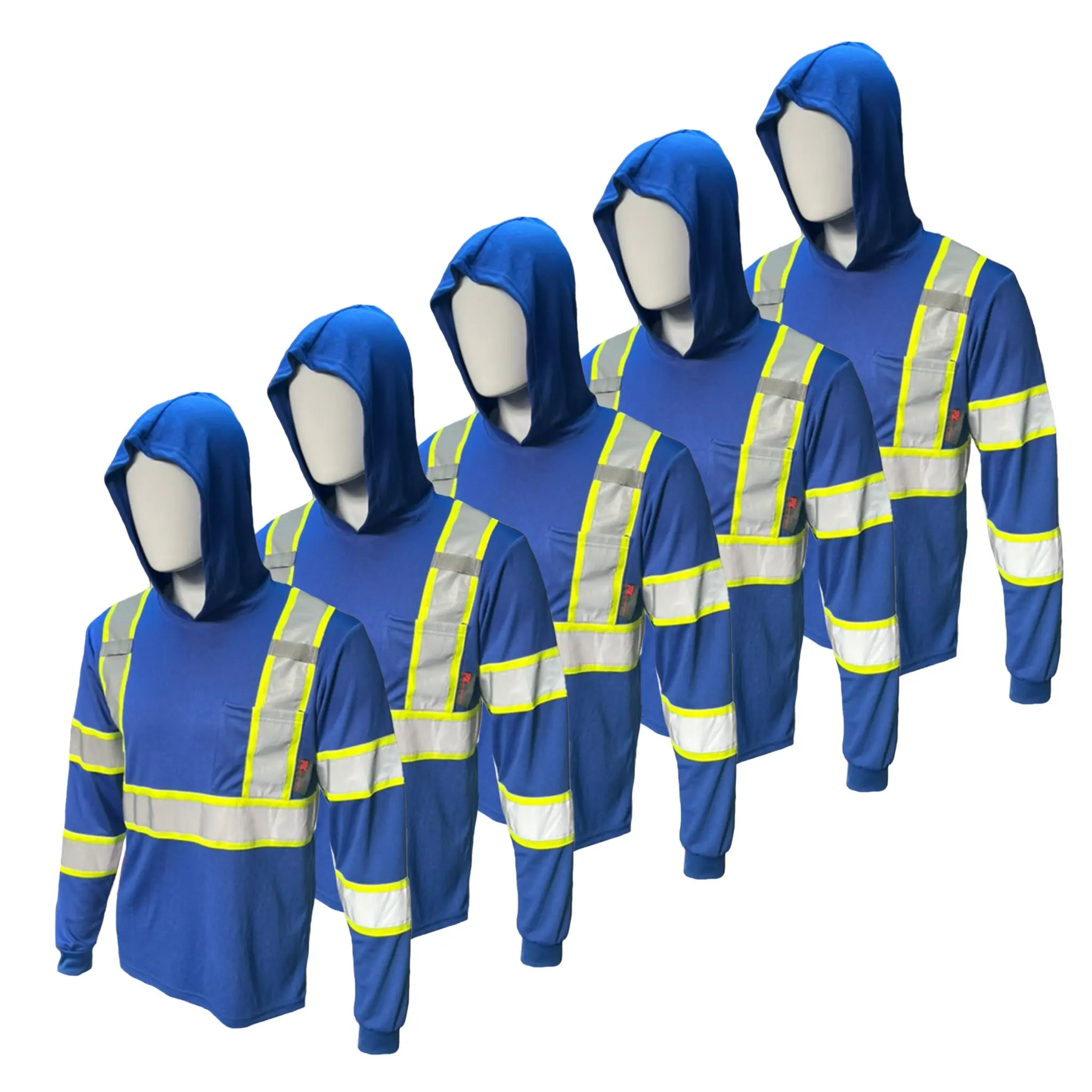 BrightShift – 🔥 Men's High-Visibility Hoodie Work Shirt, Long-Sleeve Reflective Safety Top