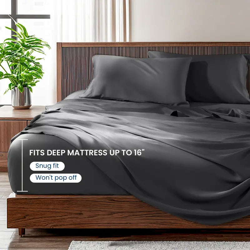 ❄️BambooBreeze – Silky Soft Cooling Sheets with 16-Inch Deep Pockets