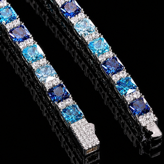 OceanBrilliance – Blue Moissanite Sterling Silver Bracelet