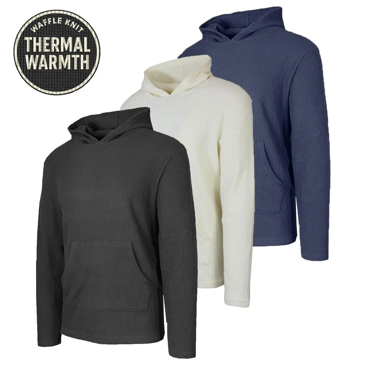 WaffleEase – Men’s Waffle-Knit Pullover Hoodie