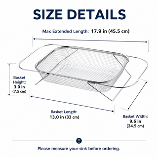 SinkSpan – Adjustable Stainless Steel Over-the-Sink Drainer Basket