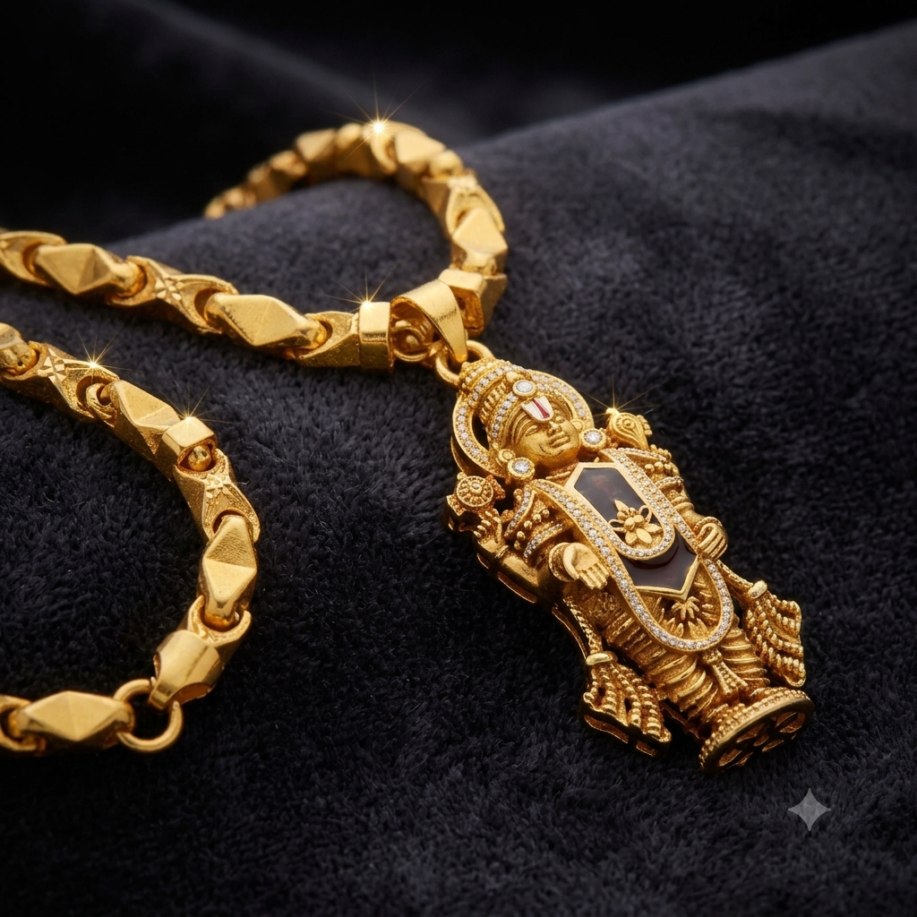 BalajiHeritage – Temple Gold-Tone Chain & Pendant
