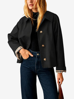 TrenchEase – Classic Cropped Trench Jacket