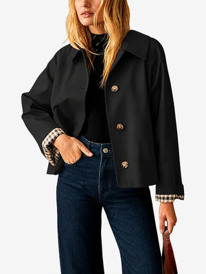 TrenchEase – Classic Cropped Trench Jacket