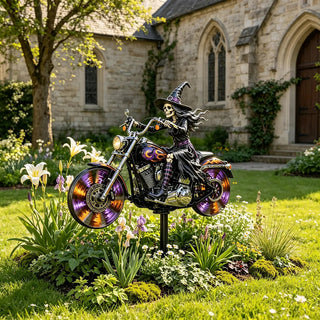 SpookRider – 🔥 Halloween Motorcycle Windmill Yard Stake 🎃🏍️