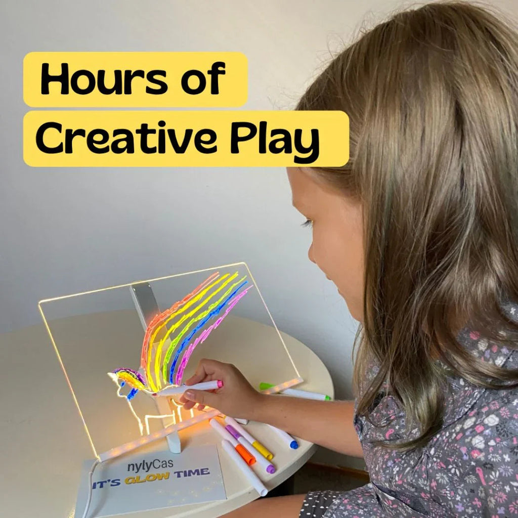 GlowSketch – Light-Up LED Drawing & Note Board with 7 Colour Pens