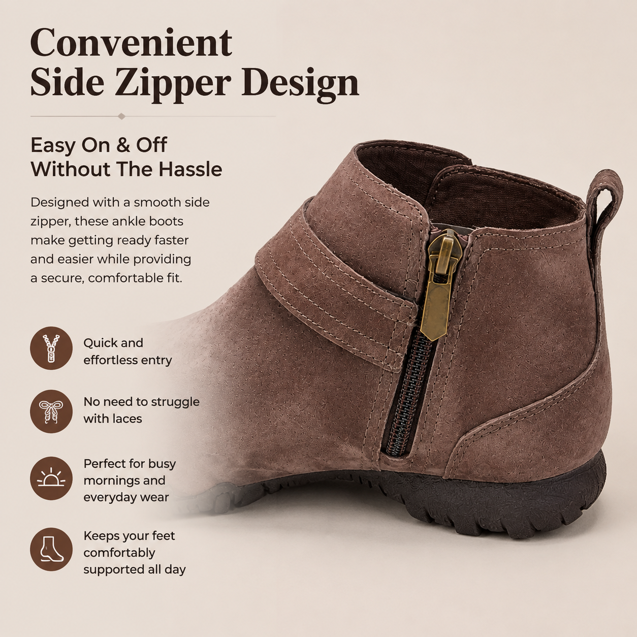 SuedeEase – Women’s Soft Suede-Like Comfort Ankle Boots