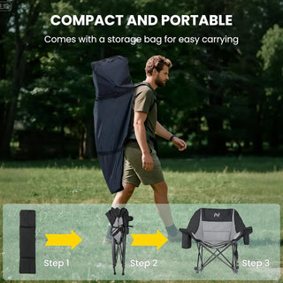 MoonRock – Padded Folding Camping Rocker with Cooler & Cup Pockets