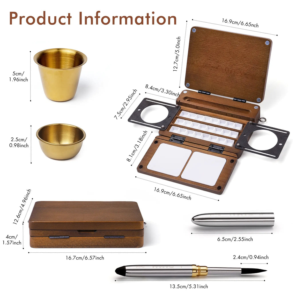 PleinAirKit – Portable Empty 24-Well Watercolor Palette Set