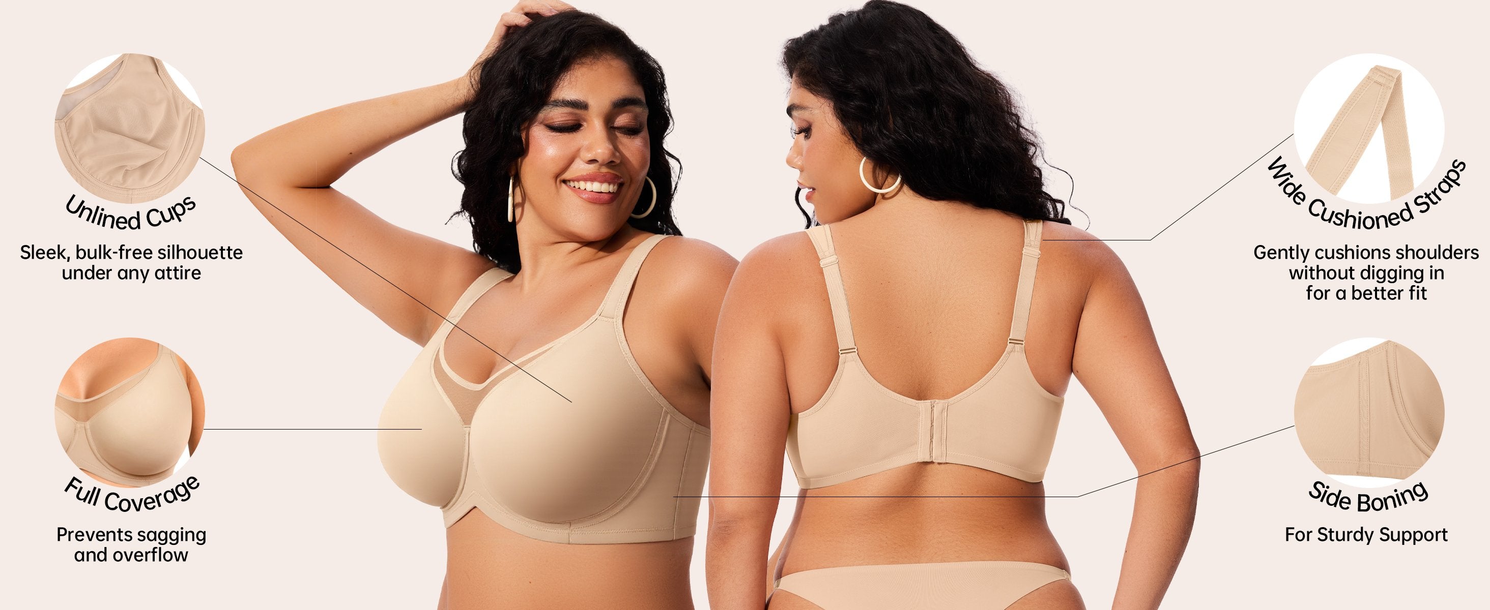 💐SheerEase – Women’s Full-Coverage Minimizer Bra ✨ for Larger Busts