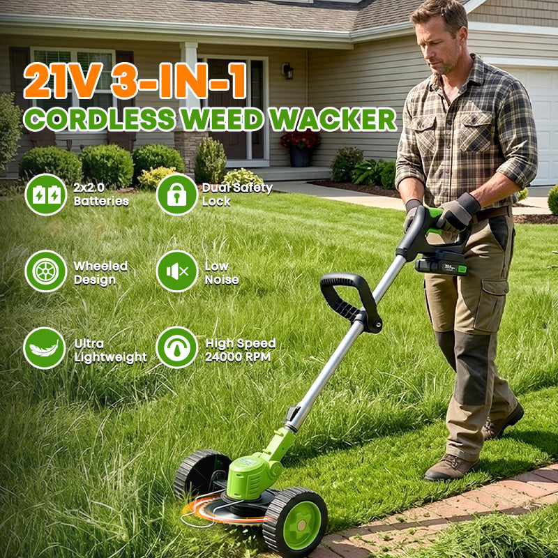 TrimTrio – 3-in-1 Cordless Grass Trimmer, Weed Eater & Edger