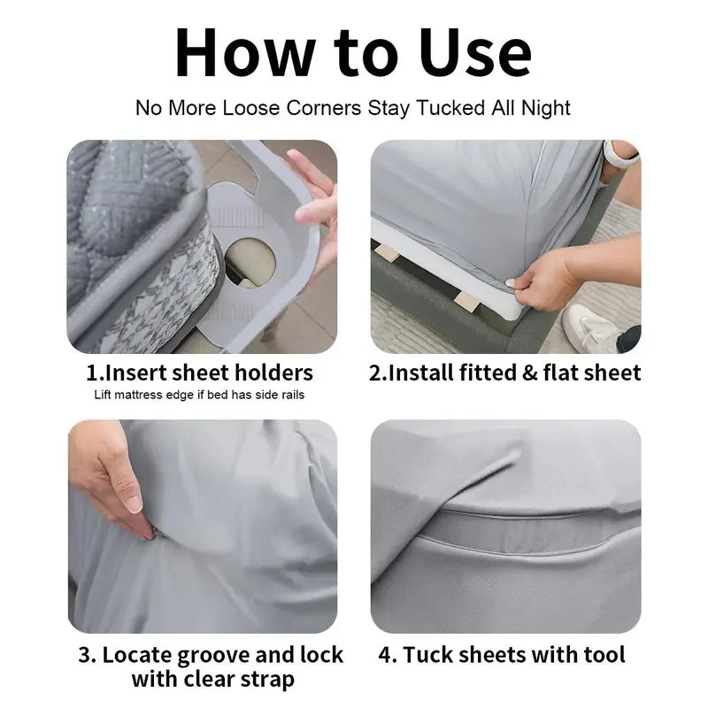 SheetLock – Locking Fitted Sheet Corner Holders