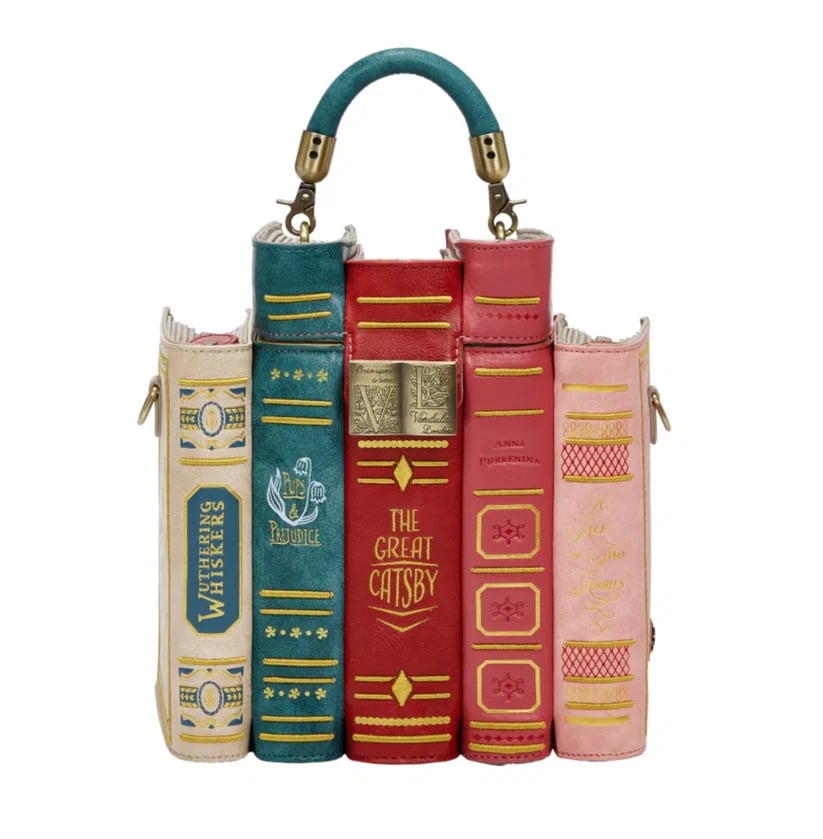 ShelfTote – Vintage Stacked Books Crossbody & Top Handle Handbag