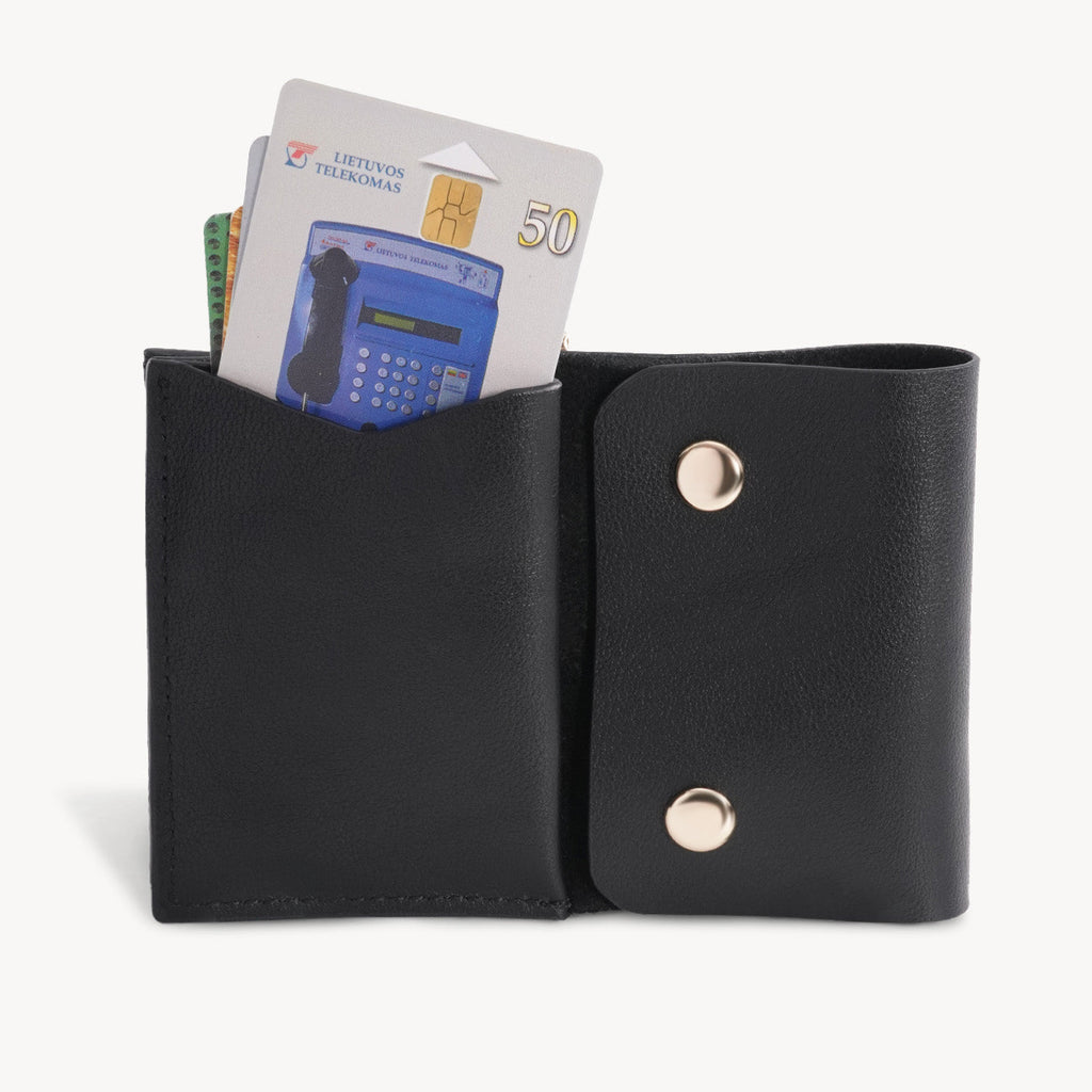 SnapPurse – Vintage Genuine Leather Spring-Open Short Wallet